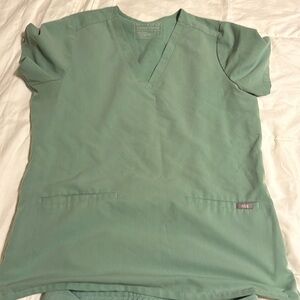 Wear Figs Moss Green Scrub Top Size Small